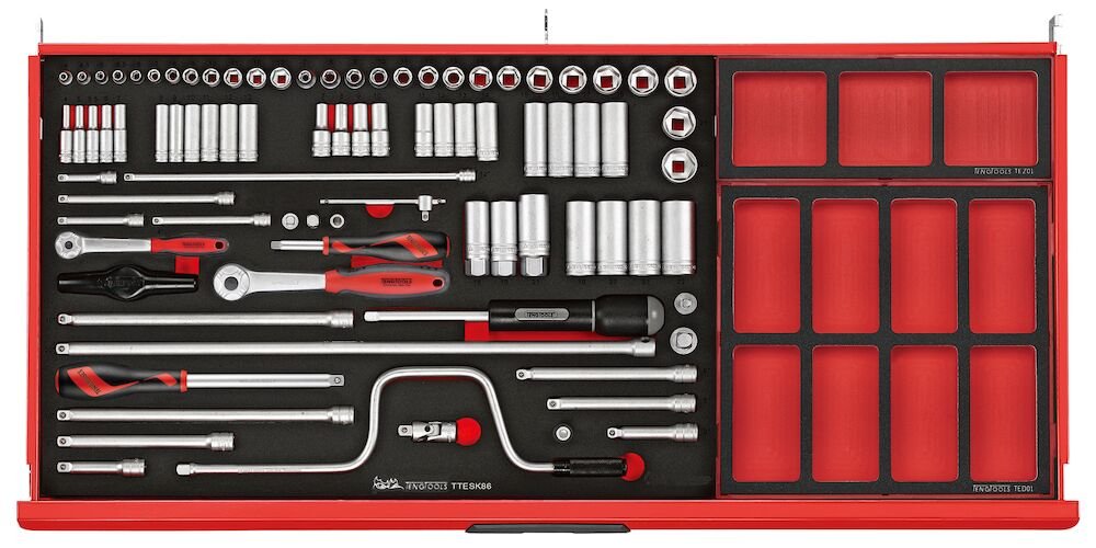 Werkzeugsatz 846 Stück Rot | Tengtools | 37" PRO Stack FOAM - fivestartoolshop.com