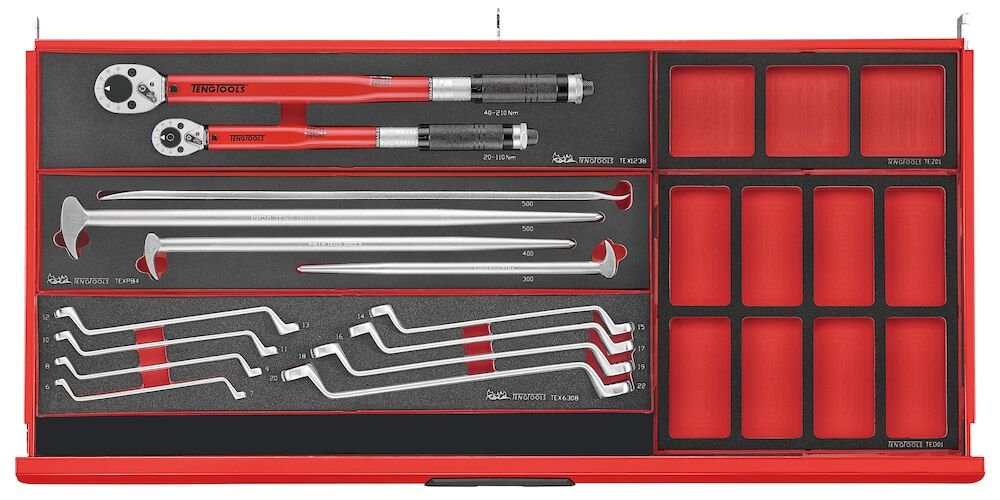 Werkzeugsatz 846 Stück Rot | Tengtools | 37" PRO Stack FOAM - fivestartoolshop.com