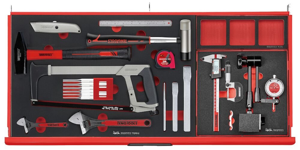 Werkzeugsatz 846 Stück Rot | Tengtools | 37" PRO Stack FOAM - fivestartoolshop.com