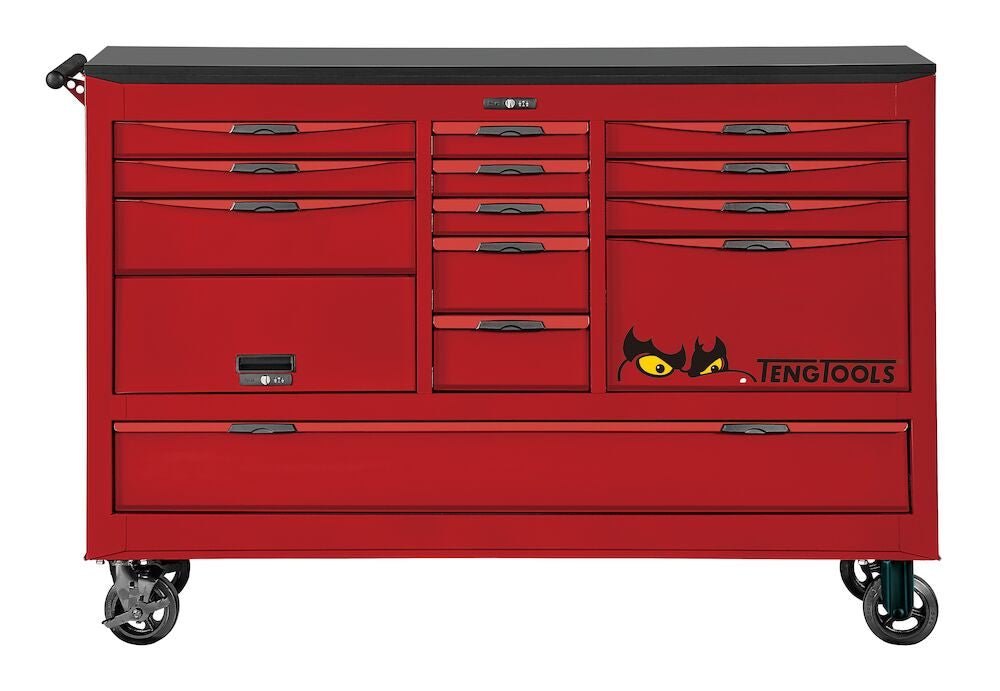 Werkzeugschrank | Tengtools | 67" PRO Beast Kabinett 13 Schubladen Rot - fivestartoolshop.com