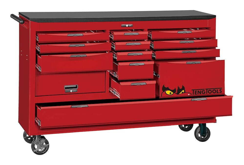 Werkzeugschrank | Tengtools | 67" PRO Beast Kabinett 13 Schubladen Rot - fivestartoolshop.com