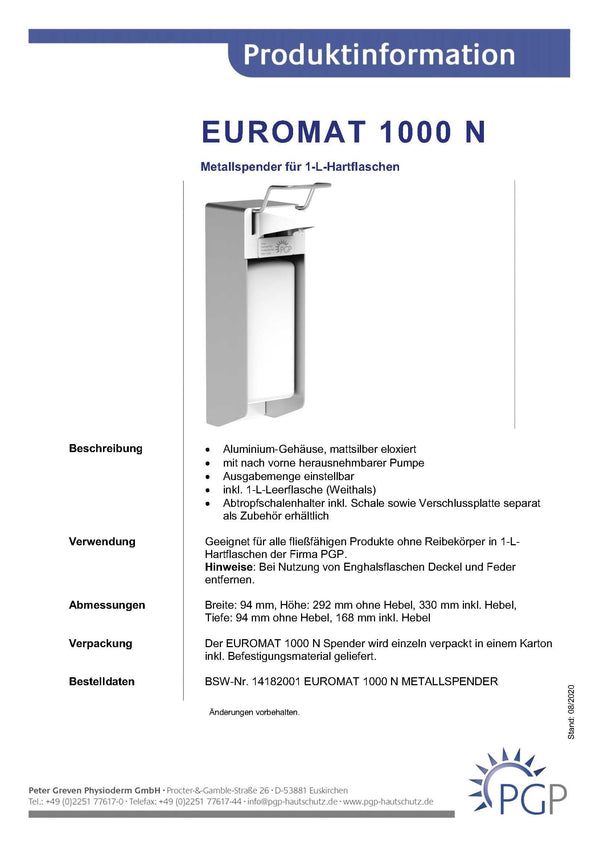 EUROMAT 1000 N Spender (Profi-Ausführung) - fivestartoolshop.com