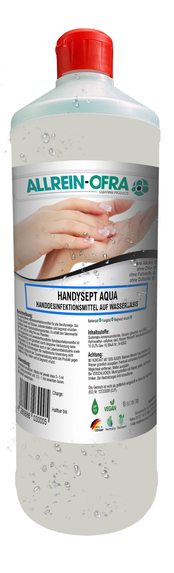 Handysept Aqua, Handdesinfektionsmittel auf Wasserbasis, 1 Liter-Flasche - fivestartoolshop.com