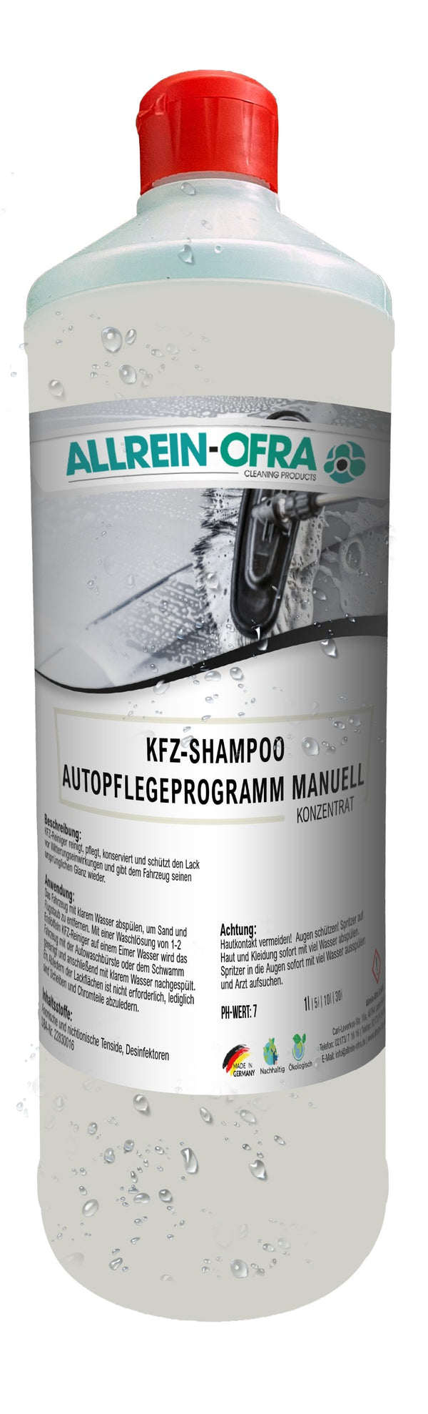 KFZ-Shampoo Autopflegeprogramm manuell 1Liter Flasche - fivestartoolshop.com