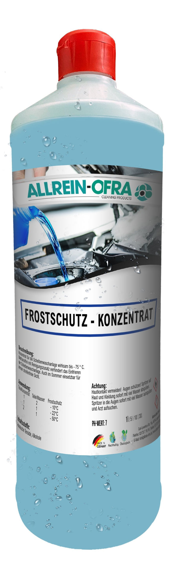Scheibenfrostschutz -60° C | 1 Liter Flasche | Made in Germany - fivestartoolshop.com